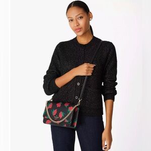 KATE SPADE NWT Madison Rose Toss Printed Flap Crossbody
